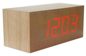 Wielofunkcujny, Cyfrowy, Drewniany Zegar Led
