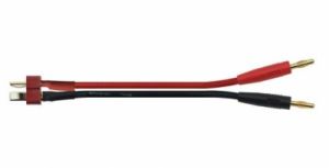 Adapter Banan 4mm - T-dean męski z kablem 16AWG 15cm