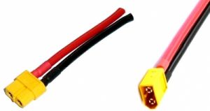 Para zarobionych wtyków XT60 z kablem 12AWG 10cm